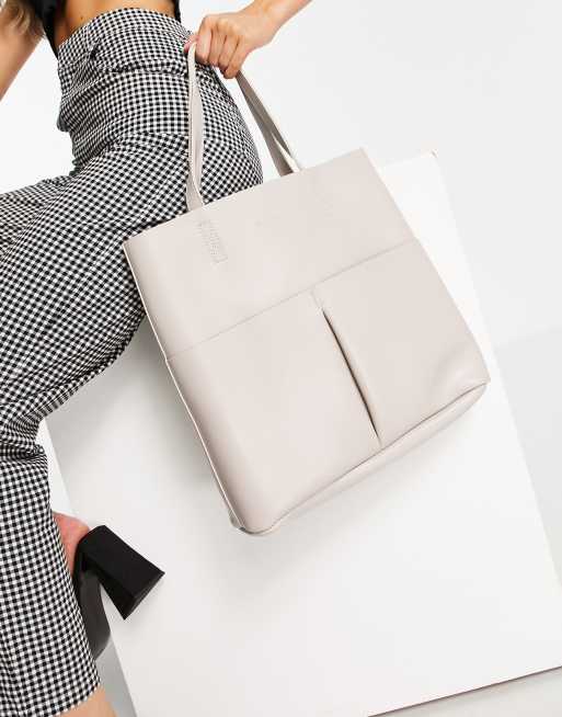 Claudia Canova - Beige tote-taske med to lommer, 3 af 4