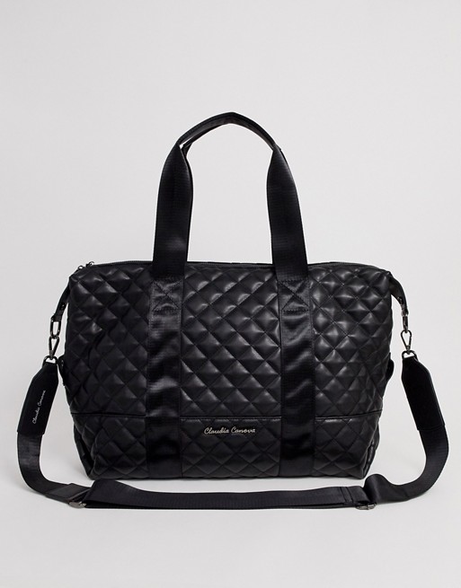 Claudia Canova black quilted holdall bag