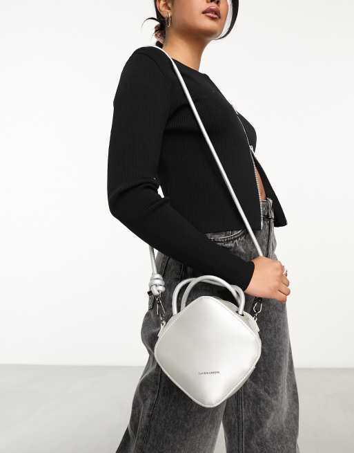 Claudia Canova - Borsa a tracolla triangolare argento