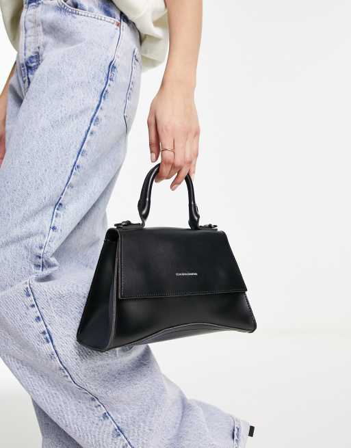 Claudia Canova - Borsa con fondo curvo con tracolla e manico nera