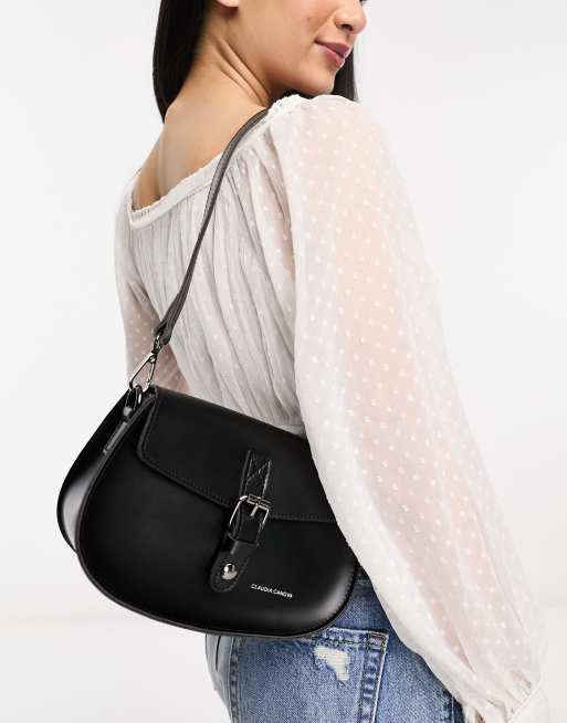 buckle-detail shoulder bag