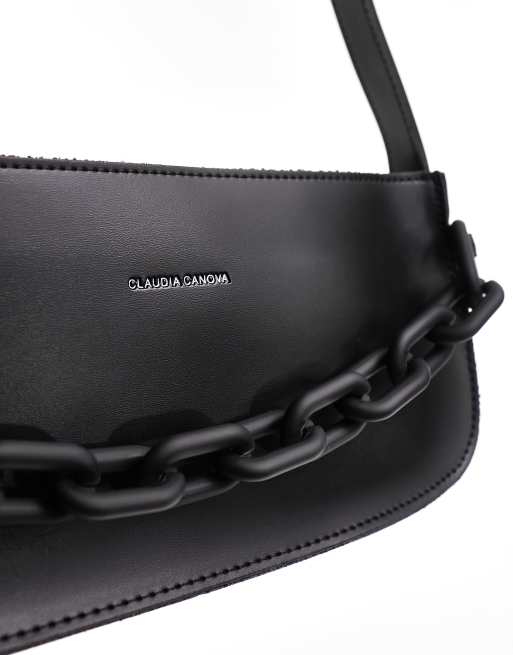 Claudia Canova chain detail shoulder bag in black | ASOS