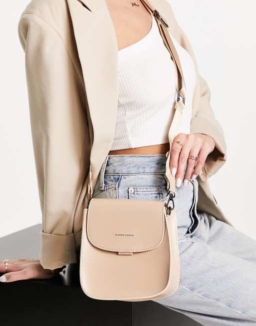 Claudia Canova curved crossbody bag in sand ASOS