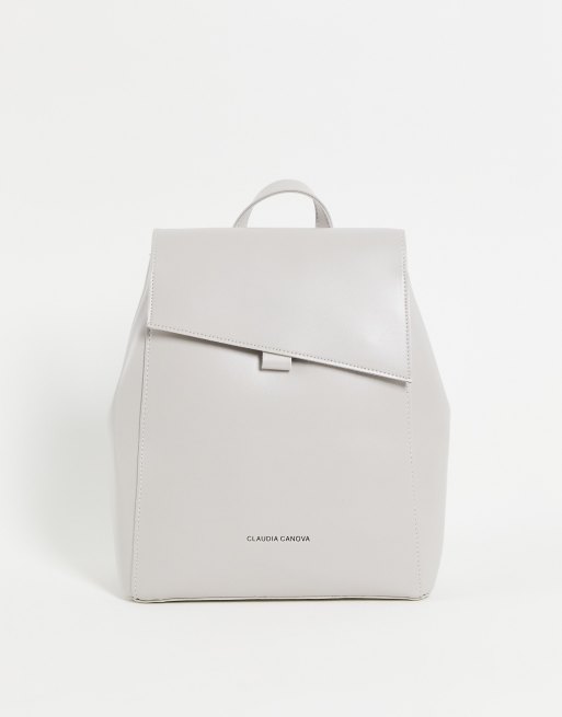 Claudia Canova diagnonal flap backpack in grey