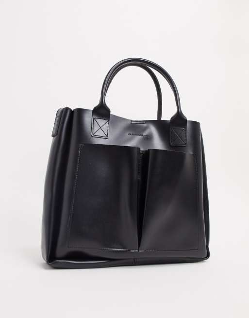 Claudia Canova double pocket tote bag in black