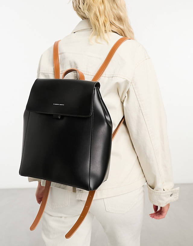 Claudia Canova - flap over backpack in black