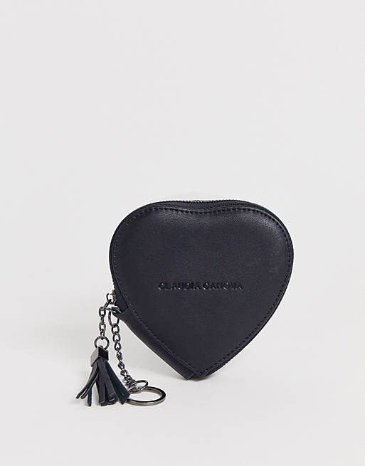 Claudia Canova heart shaped coin ladies' wallet in black | ASOS