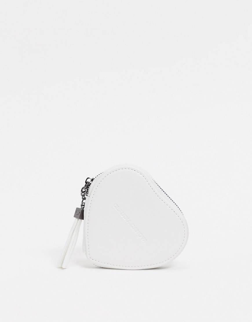 Claudia Canova heart shaped coin purse in white