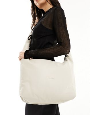 large slouchy crossbody bag in off white