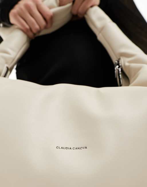 Claudia Canova large slouchy crossbody bag in off white, 3 of 4
