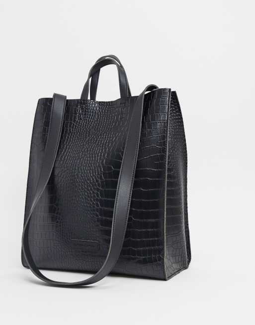 Download Claudia Canova large tote bag in black croc | ASOS