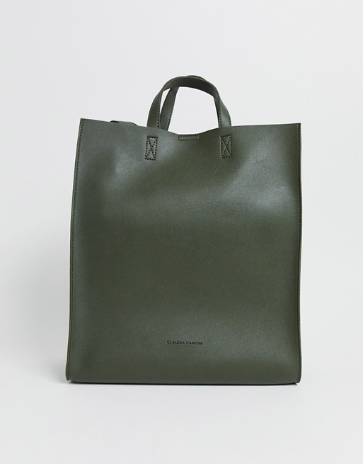 Claudia Canova large tote bag in khaki green