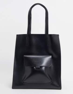 black tote bag with pockets