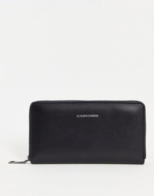 Claudia Canova large zip around purse in black