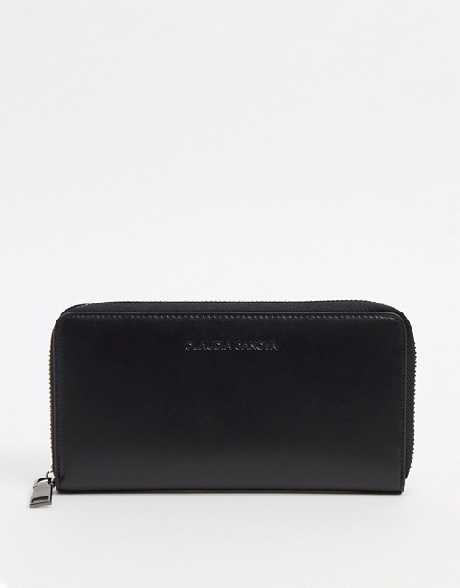 Claudia Canova large zip around purse in black