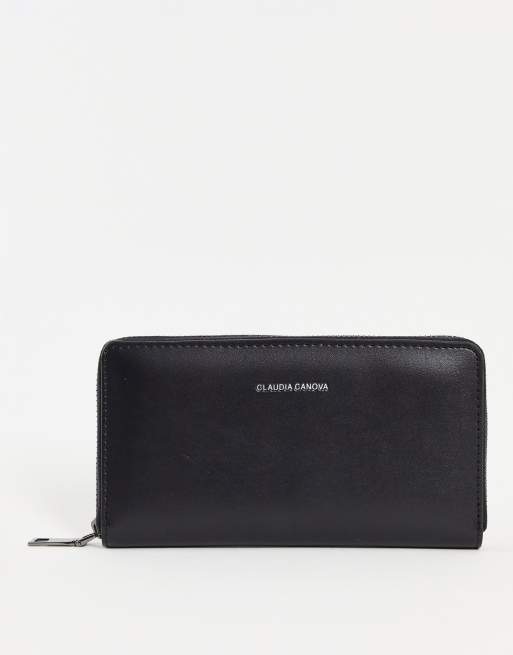 Claudia Canova large zip around wallet in black | ASOS