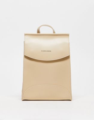 Claudia Canova mini flap over backpack in off white