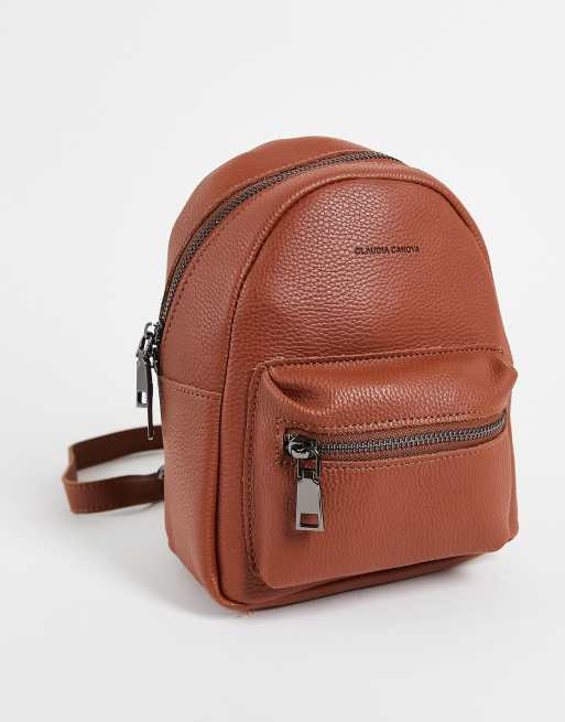 Claudia Canova mini soft grain backpack in tan