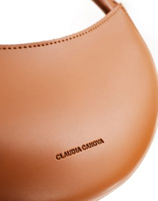 Claudia Canova moon shape shoulder bag in tan