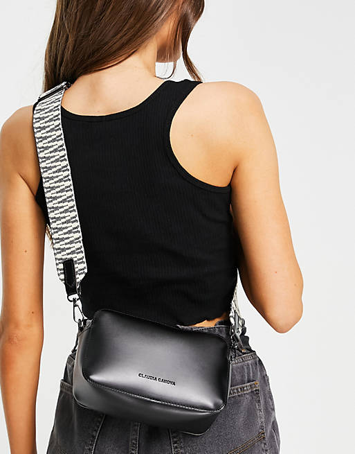 Claudia Canova printed shoulder strap shoulder bag in black | ASOS