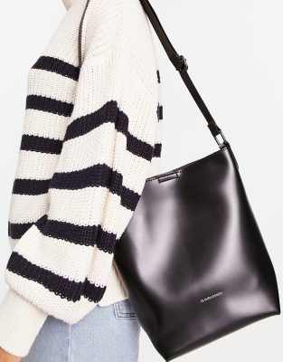 Sac Bandoulière Claudia Canova Noir Et Blanc En Cuir - Neuf Avec étiquettes