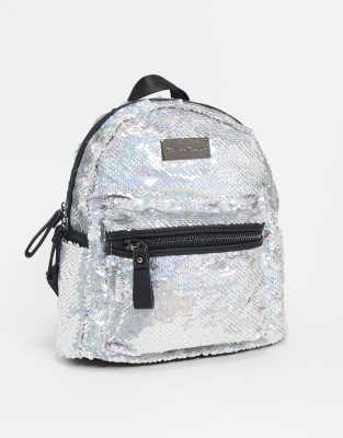 black sequin mini backpack