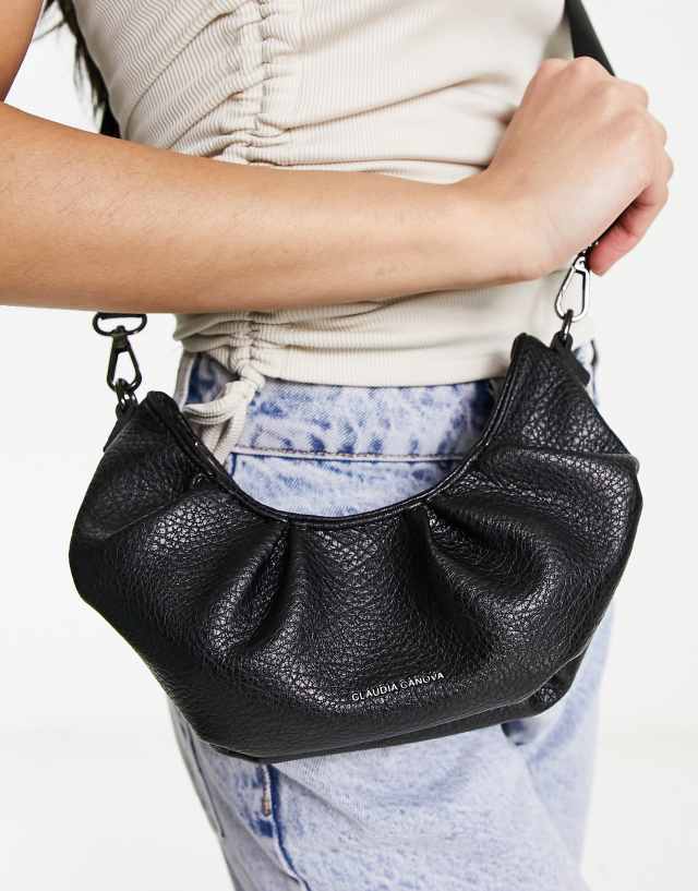 Claudia Canova soft croissant cross body bag in black