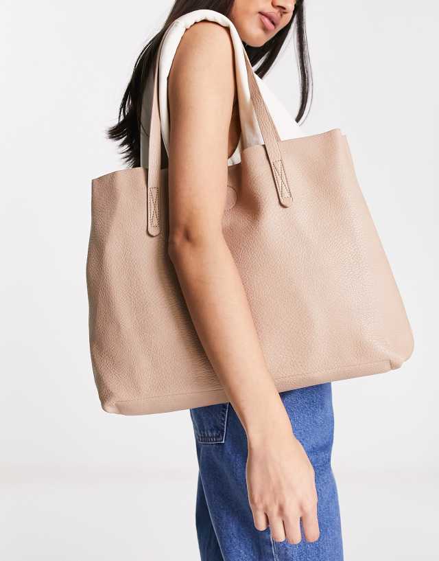 Claudia Canova soft slouchy tote bag in taupe