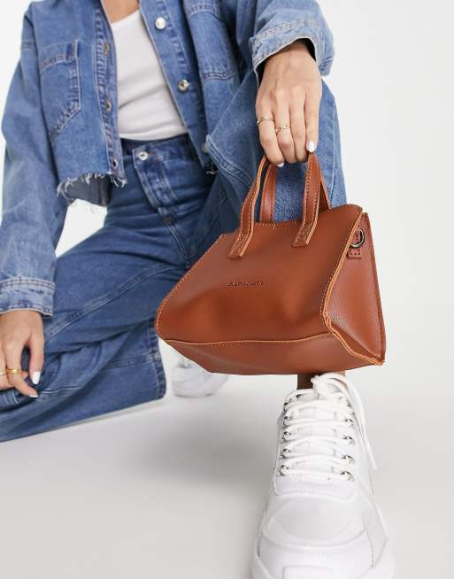 Claudia Canova top handle mini cross-body bag in tan