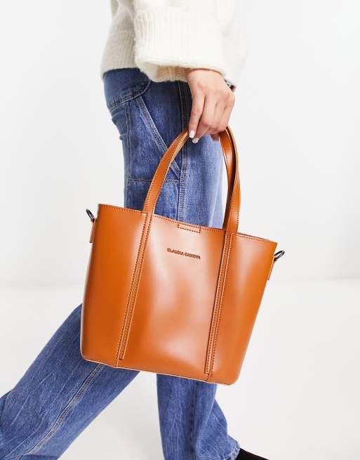Claudia Canova top handle tote bag in tan