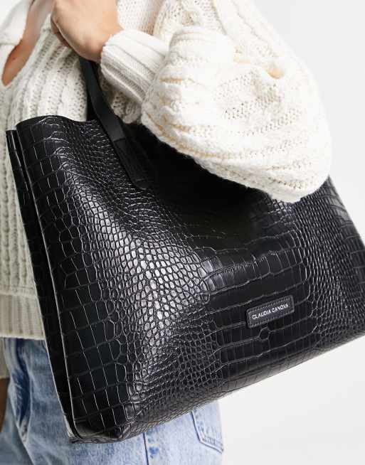 Claudia canova large tote best sale bag in black croc