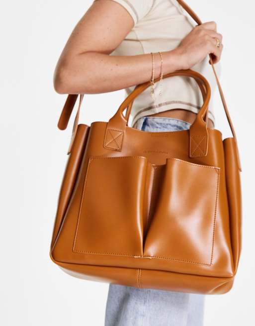 Claudia Canova - Tote tas met dubbel vak in lichtbruin