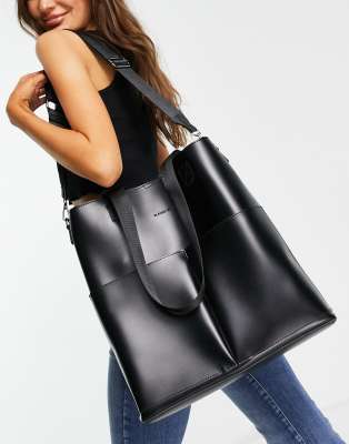 Claudia Canova Unlined Two Pocket Tote Bag With Removable Pouch In