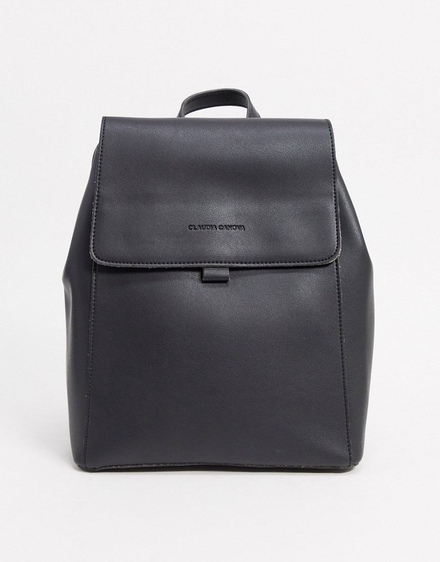 Claudia Canova Unlined Flapover Backpack in black