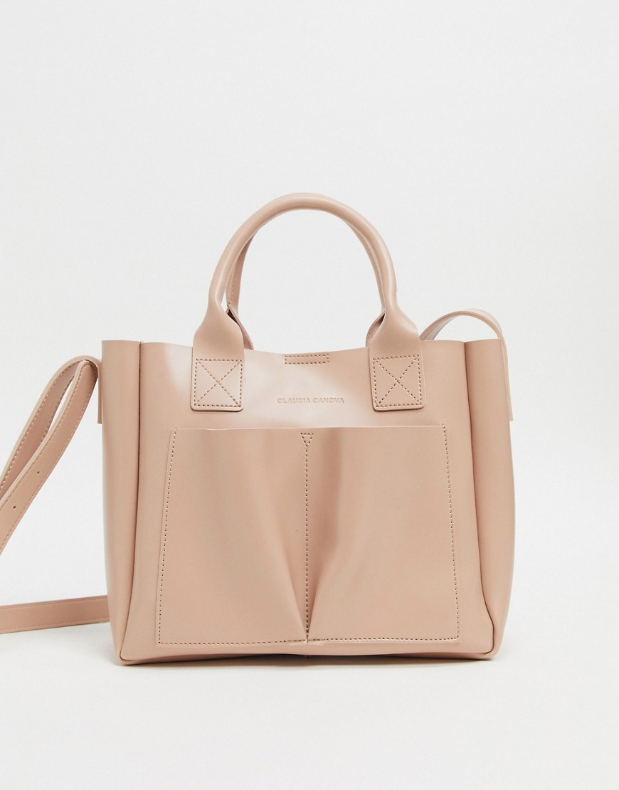 Claudia Canova Unlined Small Double Pocket Grab Bag-Pink