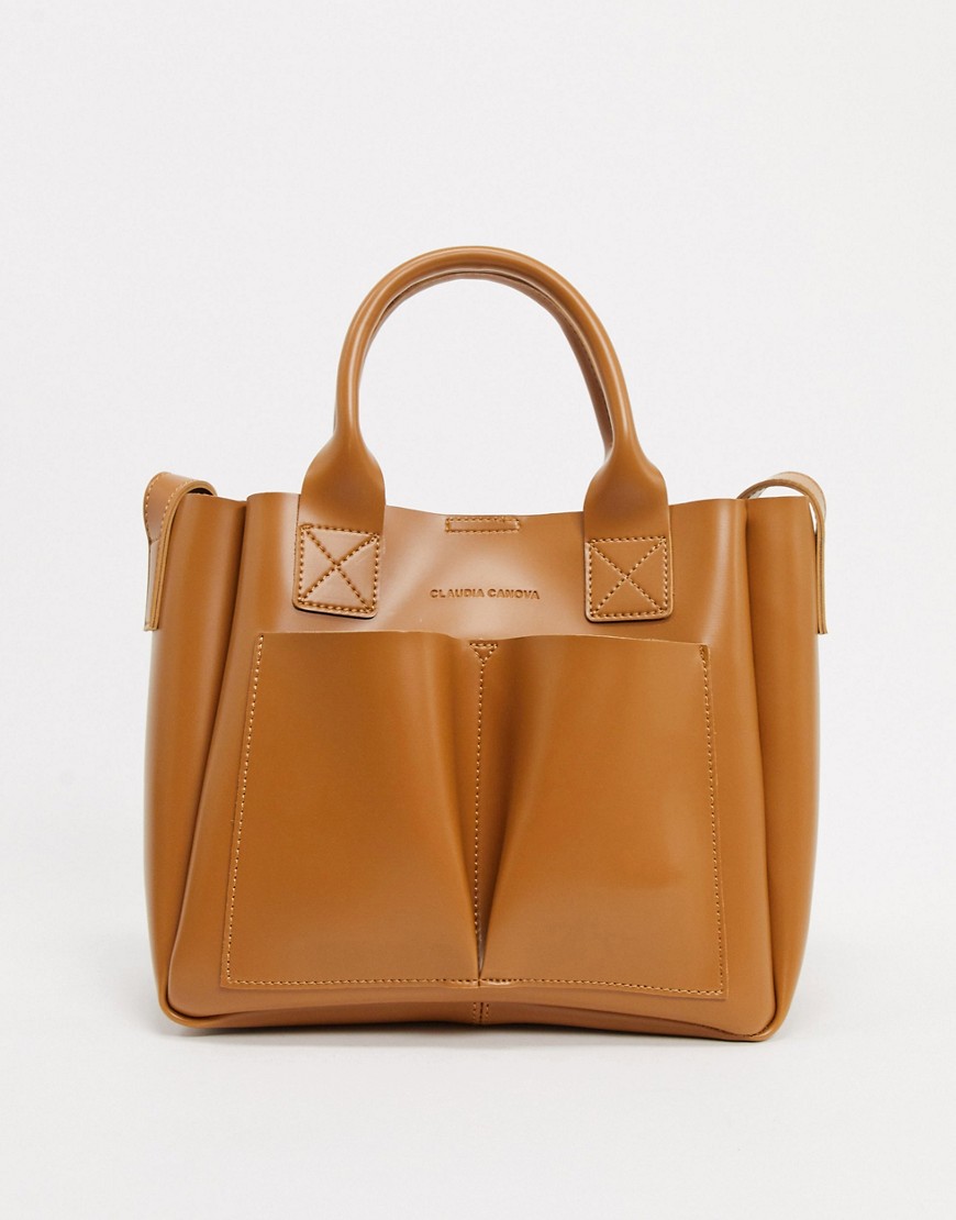 Claudia Canova Unlined Small Grab Bag-Tan