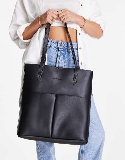Claudia Canova unlined two pocket tote bag with removable pouch in