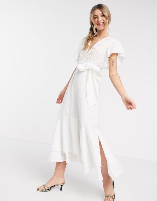tie waist white dress