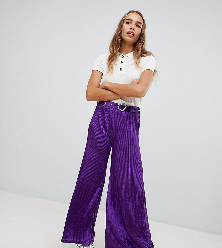 Cli Cli By Clio Peppiatt flared trousers in velvet-Purple