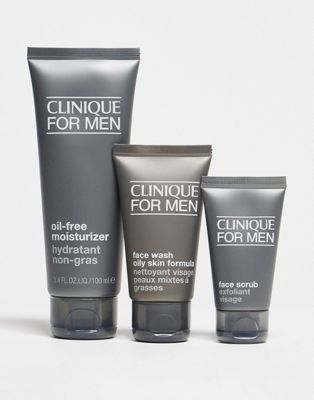 Clinique For Men Skincare Essentials Gift Set For Oily Skin Types (save 22%)