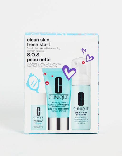 Clinique SOS Kit: Clean Skin Fresh Start Anti-Blemish Skincare Set (save 21%)