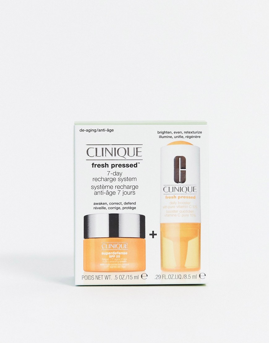 Clinique Starter Duo: Fresh Pressed Vitamin C 10% + Superdefense Creme 15 ml huidtype 1/2-Zonder kleur