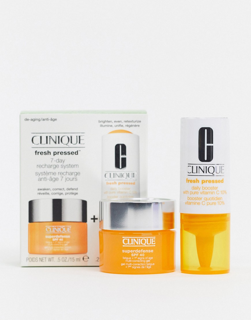 Clinique - Starter Duo: Fresh Pressed Vitamin C 10% + Superdefense Gel 15ml - Huidverzorgingsset-Zonder kleur