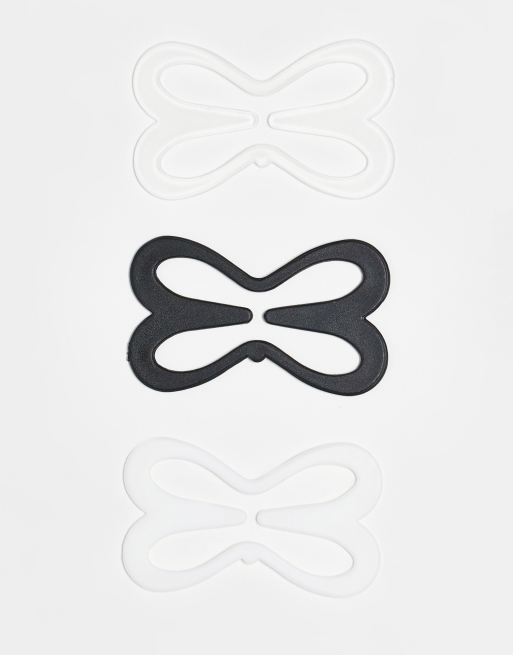 Clips para sujetador de color blanco, negro y transparente para espalda de nadadora de ASOS DESIGN