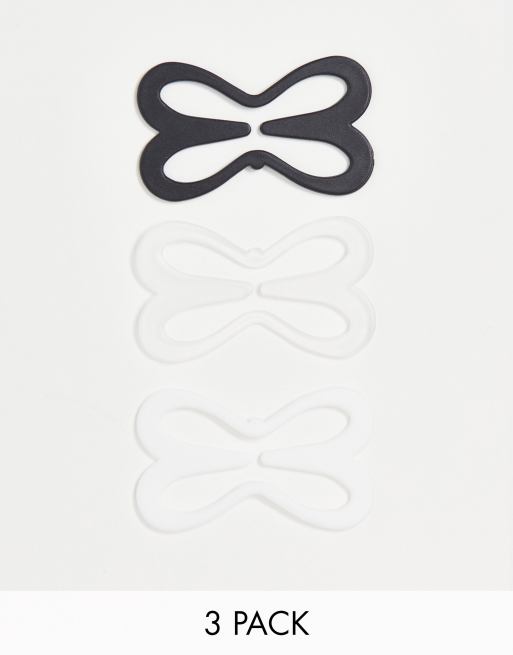Clips para sujetador de color blanco, negro y transparente para espalda de nadadora de ASOS DESIGN