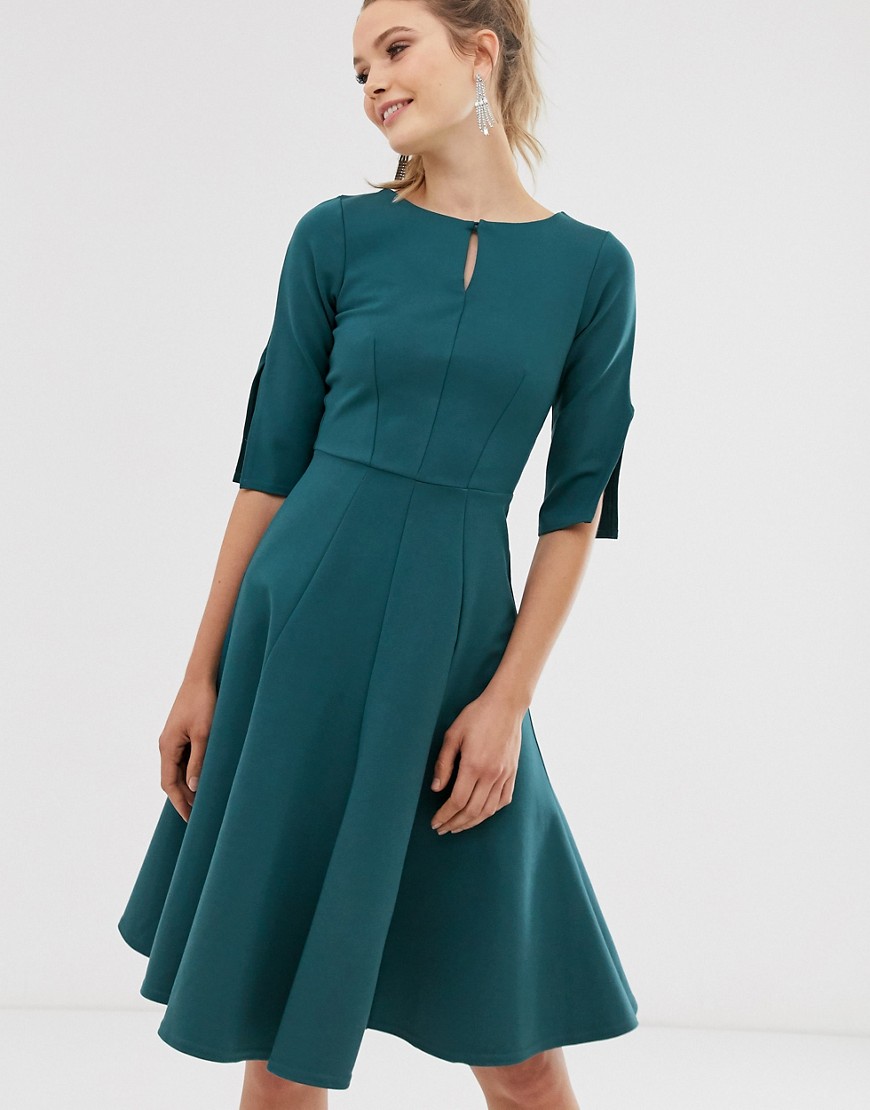 Closet fit and flare dress-Green
