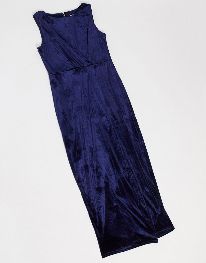 Closet - Gedrapeerde jurk met overslag-Marineblauw