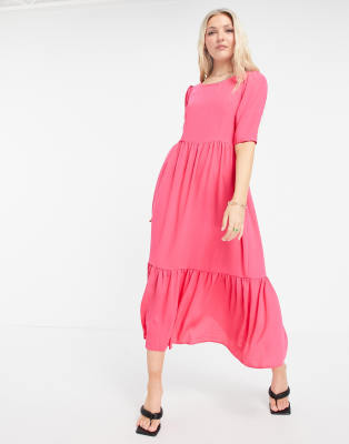 Closet – Gerafftes Kleid mit Puffärmeln