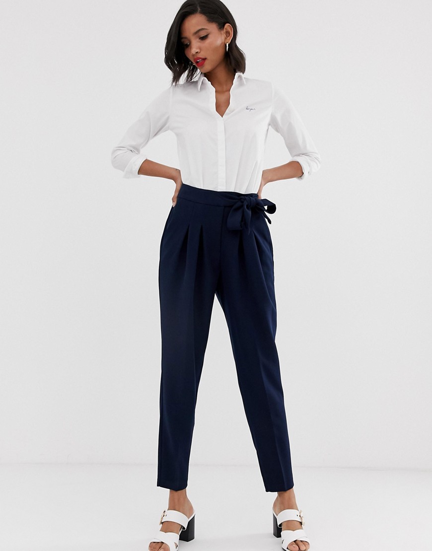 Closet high waist tailored trousers-Navy