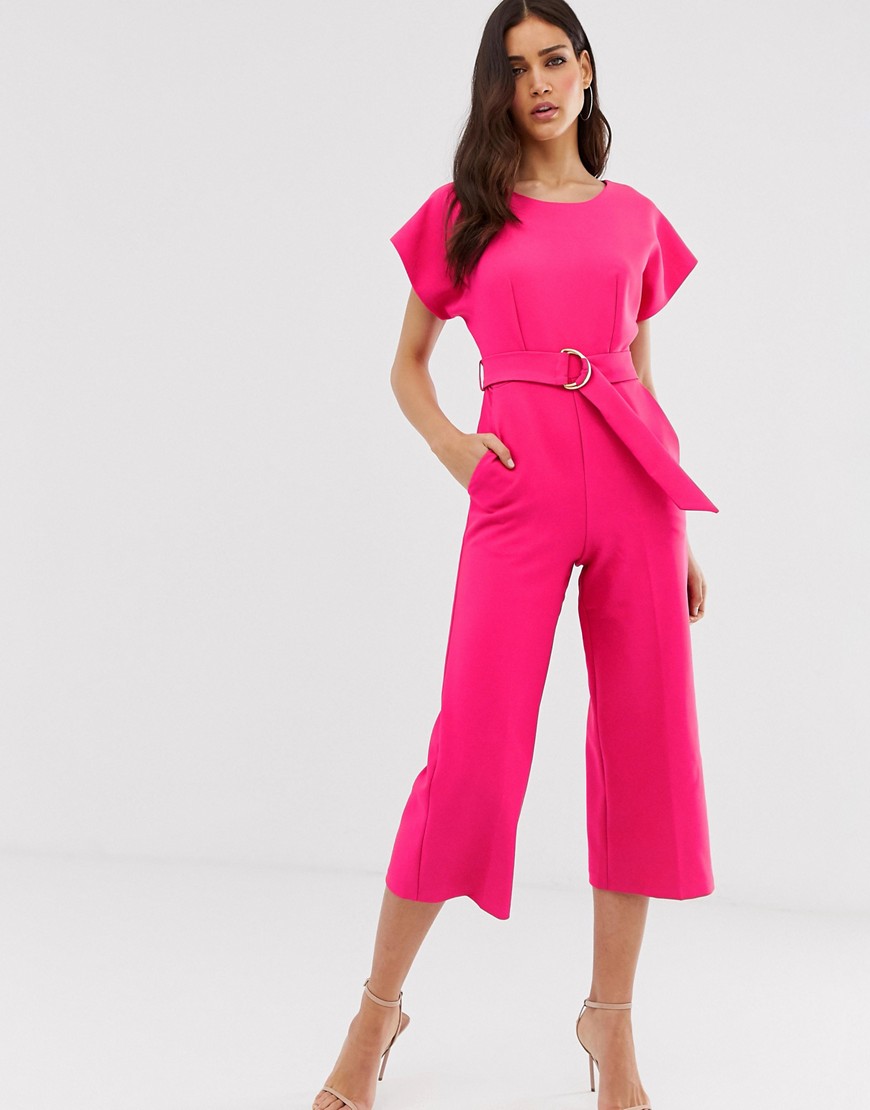 Closet - Jumpsuit in kimonostijl met cropped pijpen-Roze